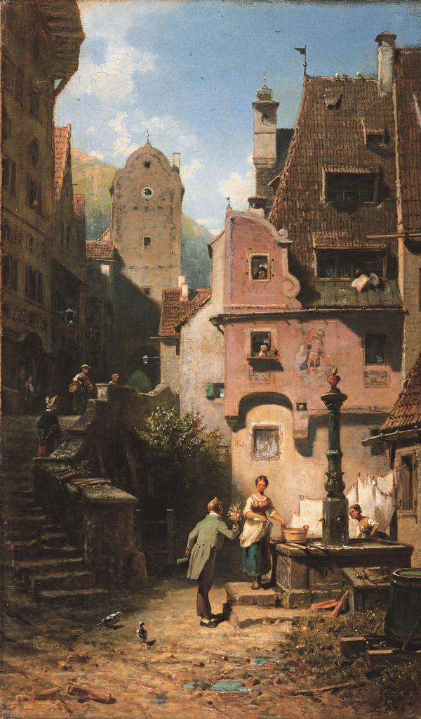 Carl Spitzweg, Der ewige Hochzeiter, um 1870, Öl auf Leinwand, Museum Georg Schäfer, Schweinfurt 