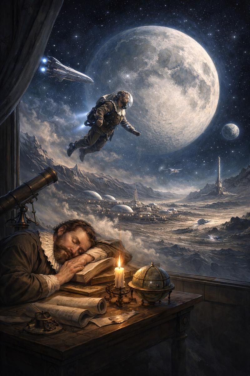 In einer kombinierten Vortragslesung steht Johannes Keplers „Traum vom Mond“ im Zentrum