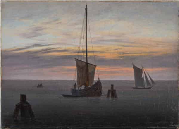 Caspar David Friedrich: Fischerboote auf der Ostsee (Abend am Meer), um 1825/1826, Museum Georg Schäfer, Schweinfurt 