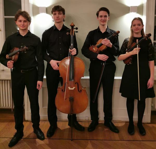 Das Rosengartenquartett spielt im Bamberger Rosengarten
