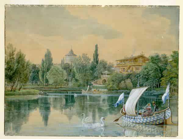 Johann Adam Klein, Die Rosenau von Norden, 1839, Aquarell, Museen der Stadt Nürnberg, Kunstsammlungen/Grafische Sammlung