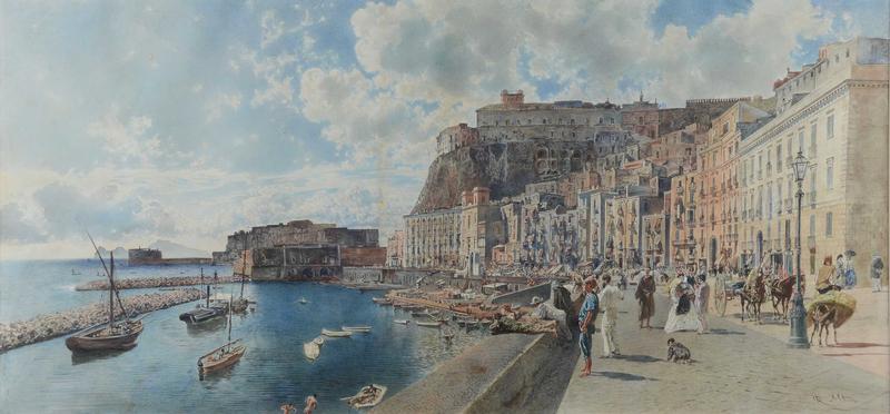 Rudolf von Alt, Am Hafen von Santa Lucia in Neapel, um 1867