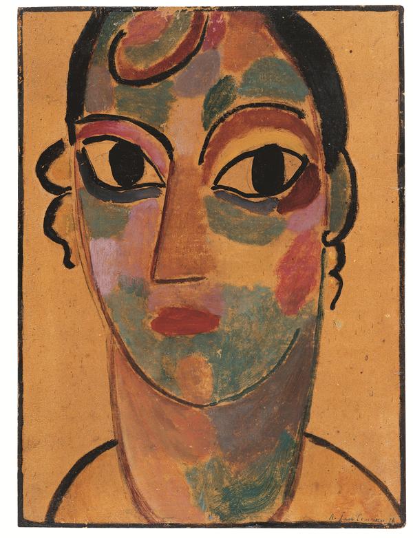 Alexej von Jawlensky: Mystischer Kopf: Asconeser Mädchen, 1918, Öl auf Karton, 39,8 x 29,6 cm