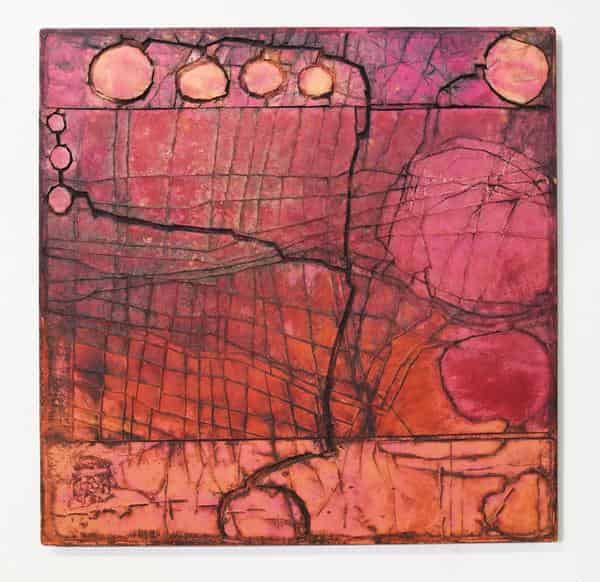 Gerd Kanz, „Kiss me over the garden gate“, 80 x 80 cm, Öl auf Holz, 2020
