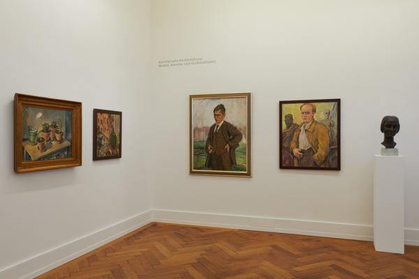 Ein Blick in die Dauerausstellung mit Werken von Paul Benedict, Hans Werthner, Daniel Weinmann und Fritz Hülf