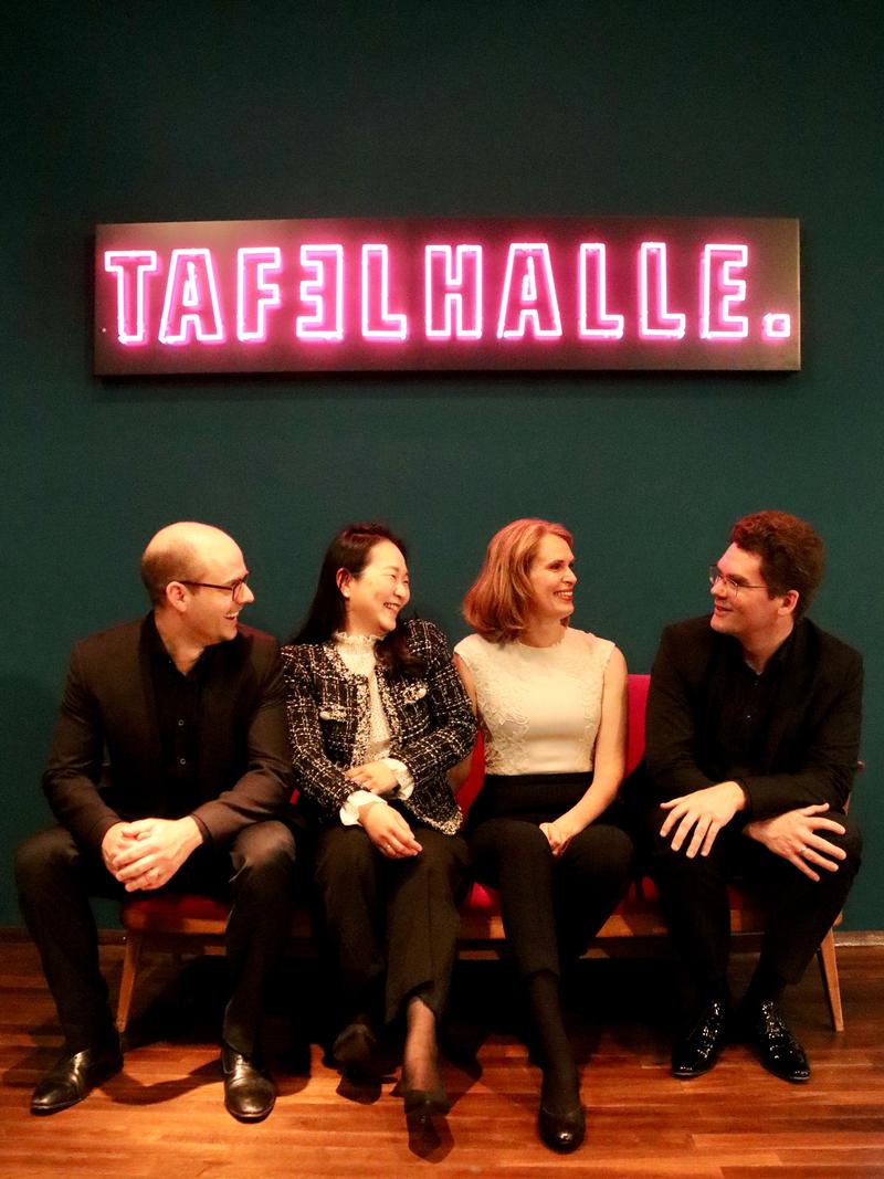 Das neue Leitungsteam des ensemble KONTRASTE, v.l.n.r.: Philipp Heiß, Jeany Park-Blumenroth, Luise Heiß & Hendrik Blumenroth