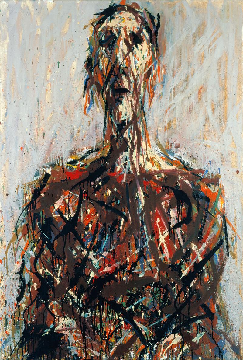 Max Uhlig, Halbfigur, 1986, Öl auf Leinwand