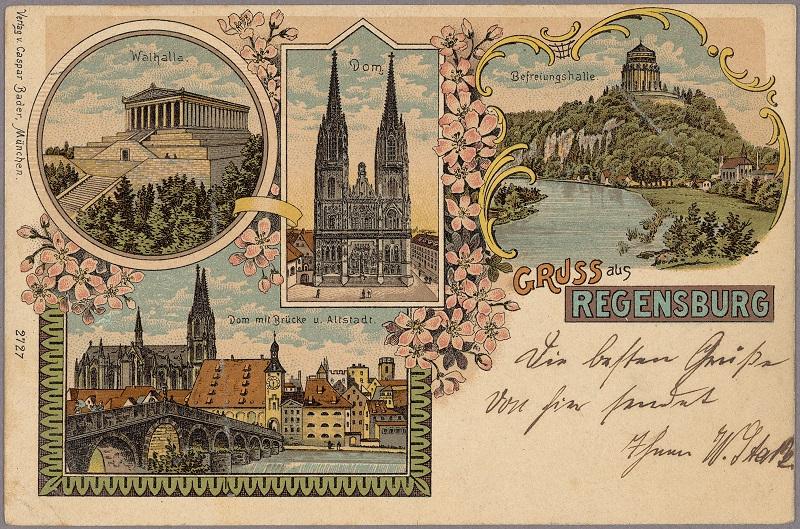Postkarte: Walhalla – Dom – Befreiungshalle, 1901, Haus der Bayerischen Geschichte, Augsburg