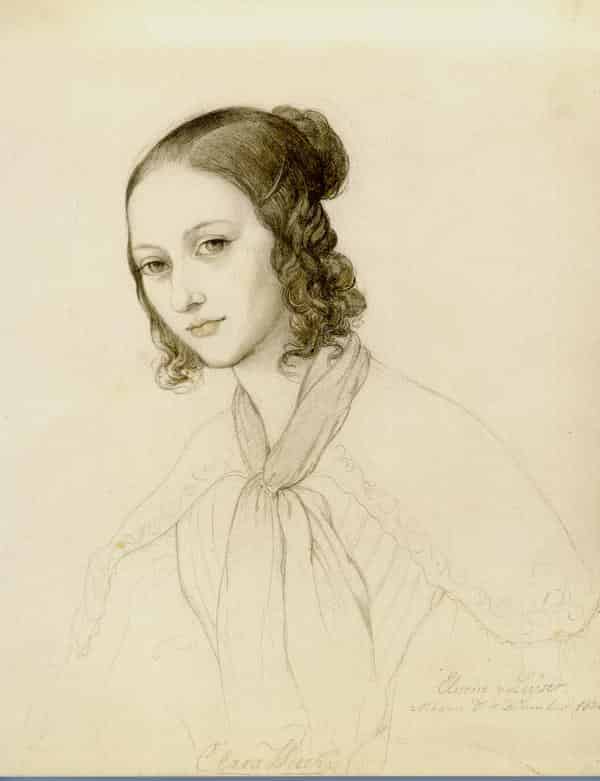 Clara Wieck, Bleistiftzeichnung, Elwine von Leyser I