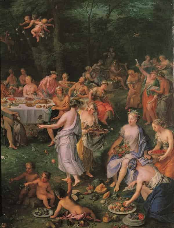 Ausschnitt Göttermahl, Bys, 1734