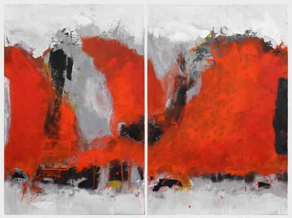 Anna-Luise Oechsler Diptychon, o. T., 80 x 120, Mischtechnik/Acryl