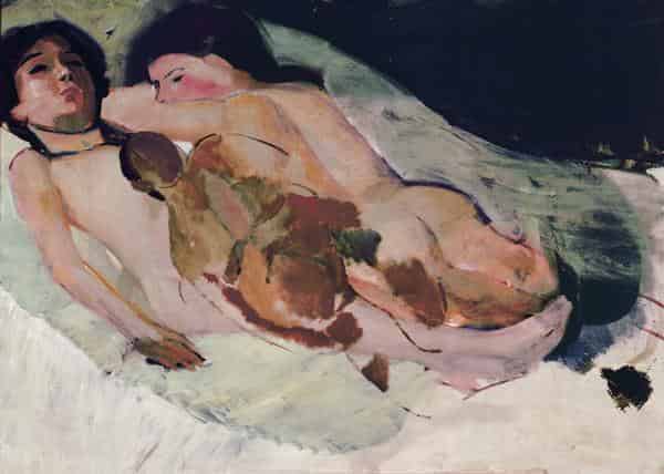 Albert Weisgerber, Mädchenakte liegend, 1910, Öl auf Leinwand, 64,5 x 91 cm, Albert-Weisgerber-Stiftung St. Ingbert