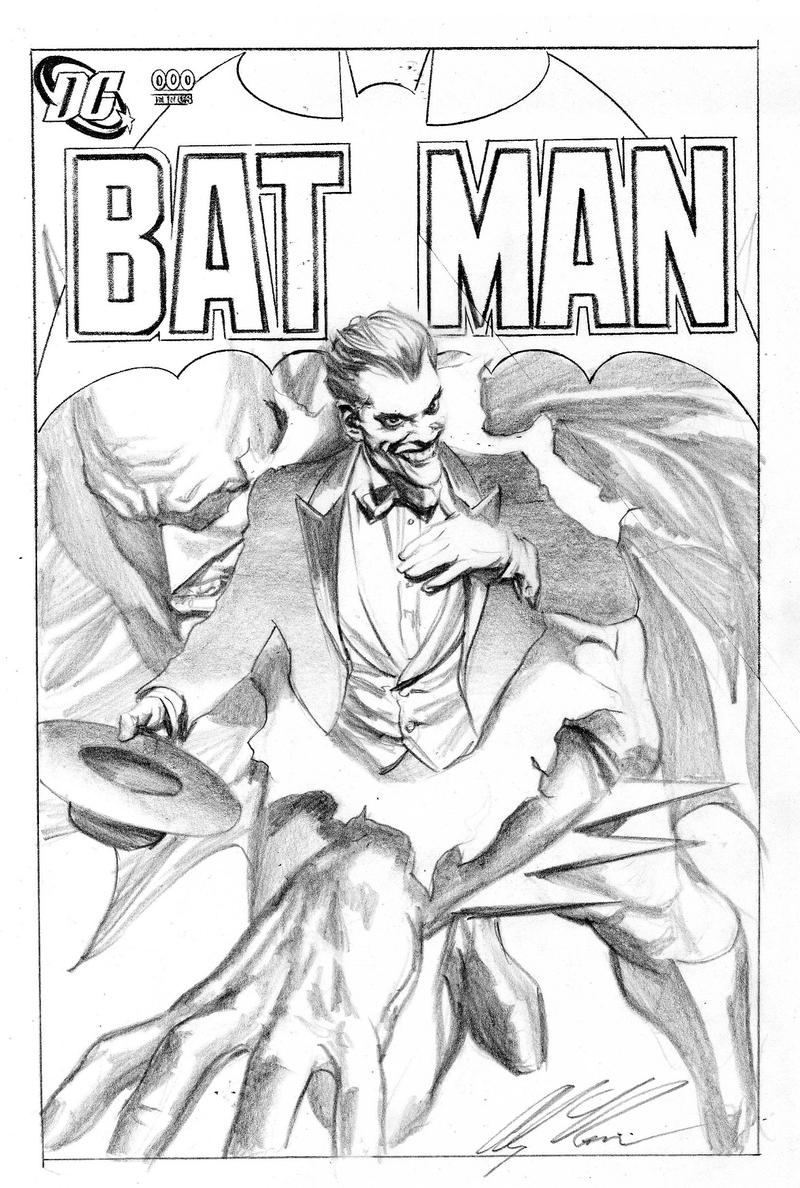 Alex Ross „Hommage to Neal Adams and Brian Bolland” Batman cover-predrawing