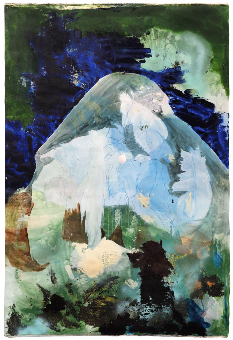 Anna Bittersohl, nie endende Tage, 2024, Öl und Acryl auf Leinwand, 211 x 142 cm