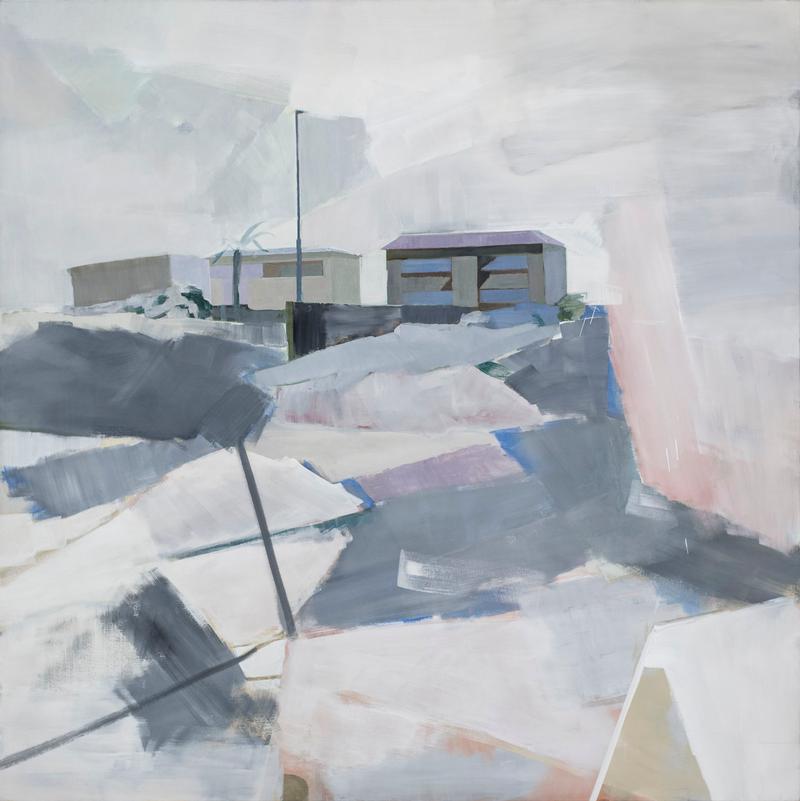 Anna-Maria Kursawe, Abhang, 2010, Eitempera auf Nessel, 175 x 175 cm