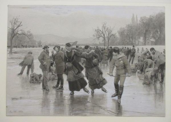 Anton von Werner: Auf der Schießwiese, 1871, Aquarell, Museum Georg Schäfer, Schweinfurt