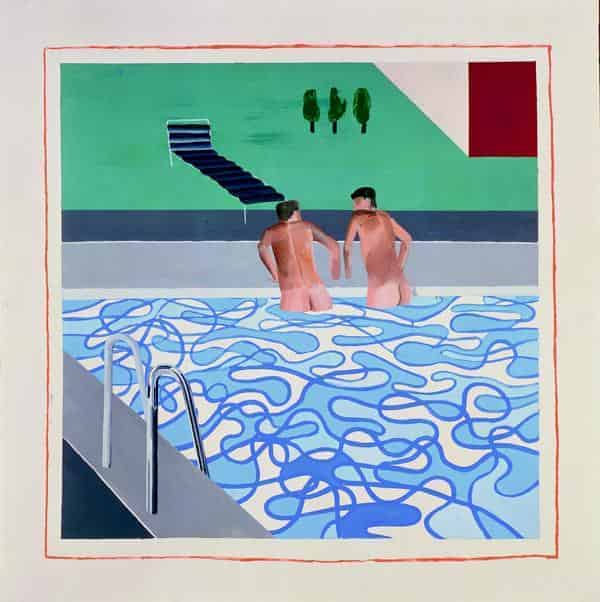 David Hockney: Two Boys in a Pool, Hollywood, 1965 Acryl auf Leinwand, 152,4 x 152,4 cm Privatsammlung, Belgien 