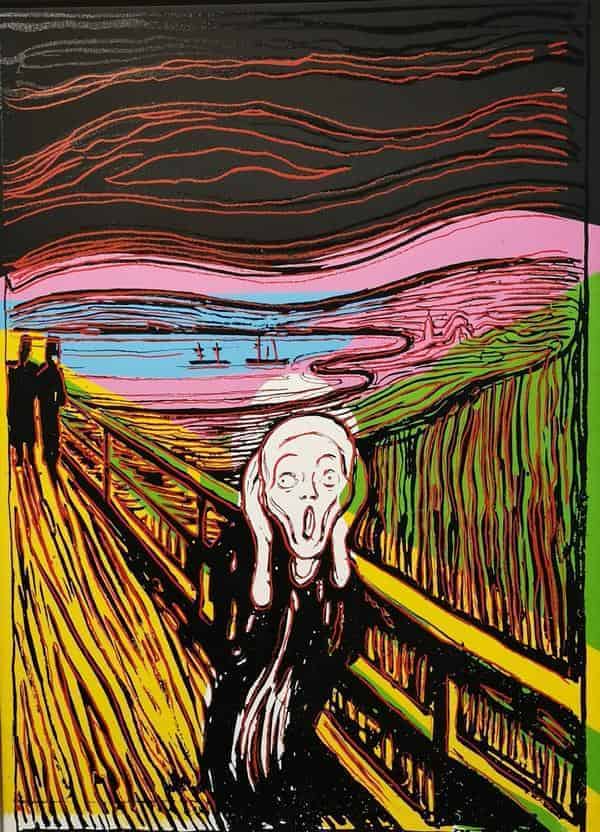 Andy Warhol: Der Schrei (nach Munch), 1984, Siebdrucktinte und Polymerfarbe auf Leinwand