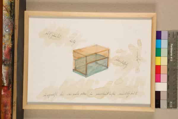 23 Grad 05 Grad, 1994, Bleistift, Tee laviert, 21 x 29,5 cm,  AD Trantenroth 