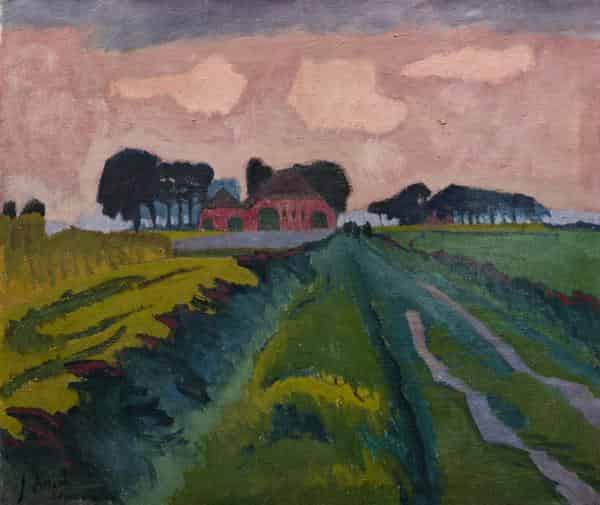 Jan Altink, Der rote Bauernhof, 1924, Collectie Stichting De Ploeg, Leihgabe Groninger Museum
