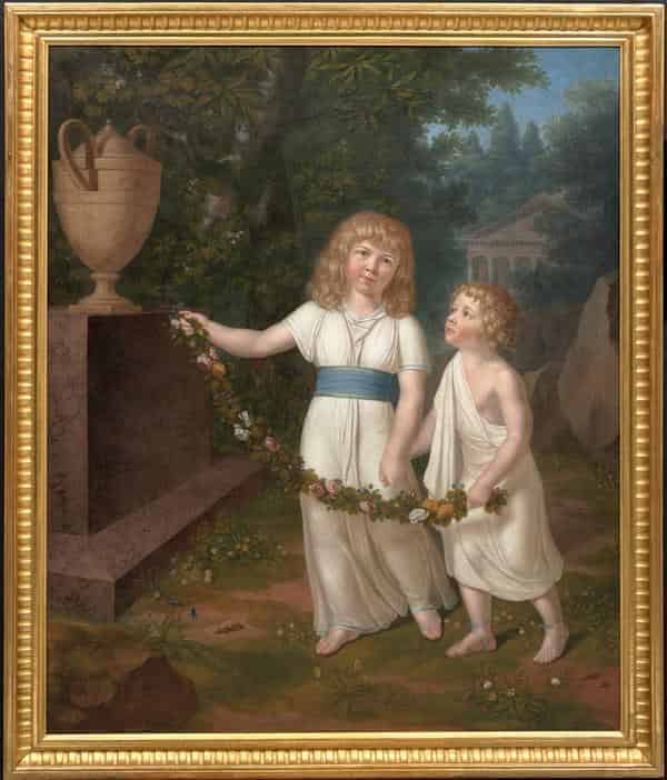 Alexander Macco, Die Enkelkinder des polnischen Starosten von Korff bekränzen das Grab ihrer Mutter, 1792