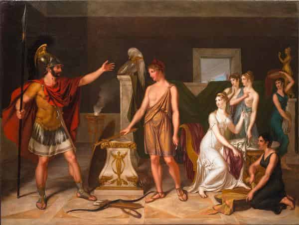 Alexander Macco, Hektor schilt Paris, 1813