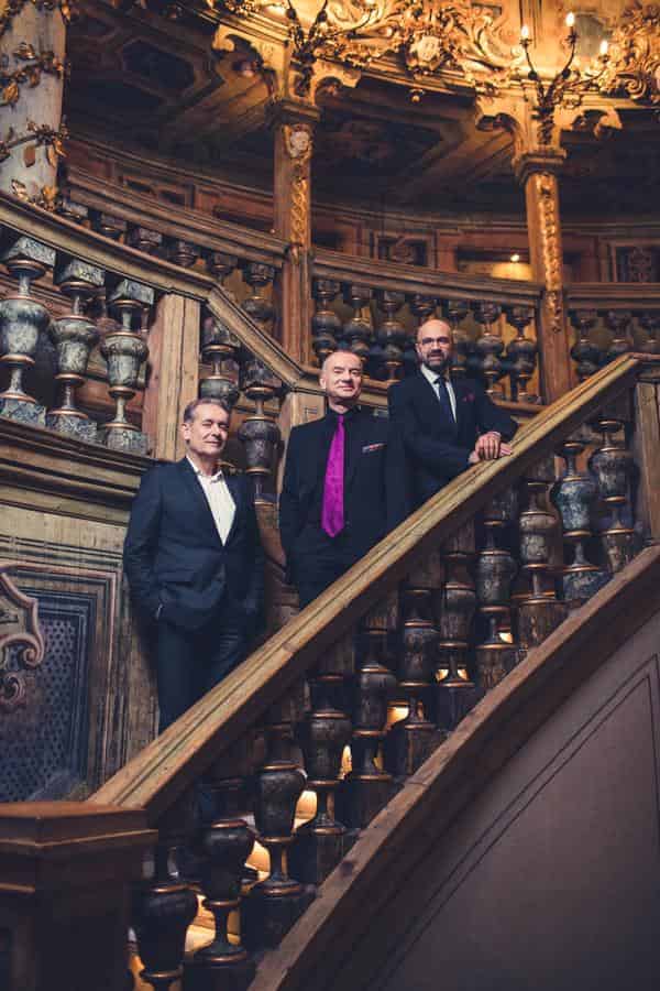 Führungsteam Bayreuth Baroque von links nach rechts: Dr. Clemens Lukas (Geschäftsführer), Georg Lang (Künstlerischer Betriebsdirektor), Countertenor Max Emanuel Cencic (Künstlerischer Leiter, Regisseur und Produzent)