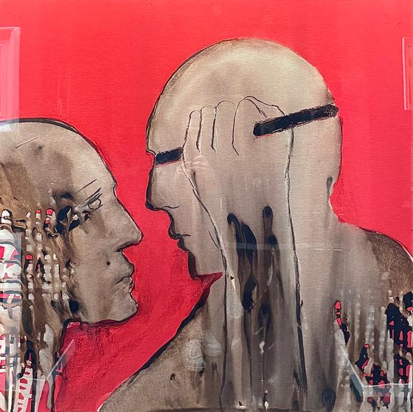 Mahi Binebine, o.T., Ciclée auf Alu und Resin, 110x110cm