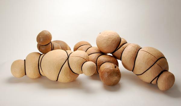 Bundigungen, versch. Hölzer, Schnur, 130x70x45 cm