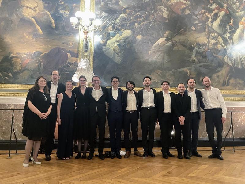 Les Amateurs virtuoses nach ihrem Konzert im Château de Versailles
