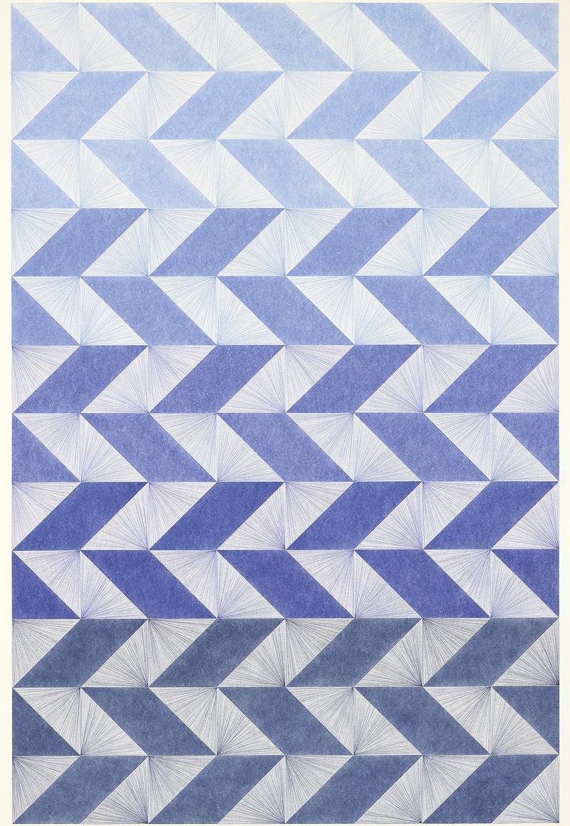 Christiane Kaufmann, Truchet No.18, 2025, Pastell und Farbstift auf Papier, 97 x 67cm