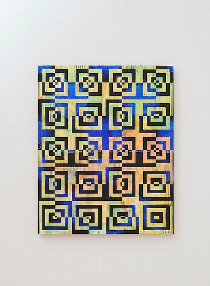 Christof John, Ohne Titel, 2025 Öl, Acryl, Bleistift, MDF, 77 x 62 x 2,5 cm