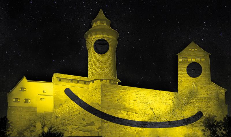 Großprojektion auf die Kaiserburg unter dem Motto „HDGDL“