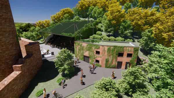 Scherenburgfestspiele in Gemünden (Simulation der neuen Tribüne)