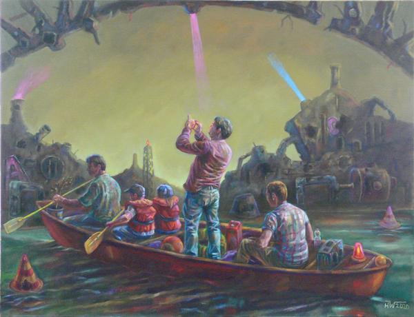 Die Überfahrt 2020 Öl, Leinwand 100 x 139 cm