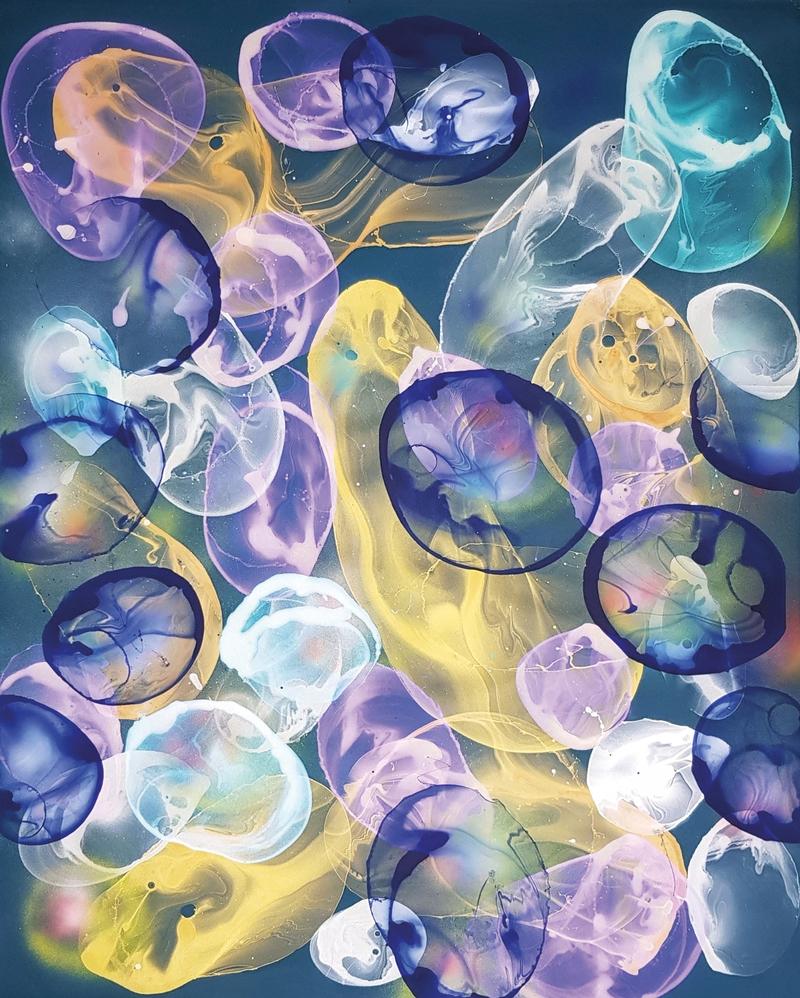 Jiří „Georg“ Dokoupil: Bubble Painting, 2016–2017, Acryl auf Leinwand, 145 × 115 cm