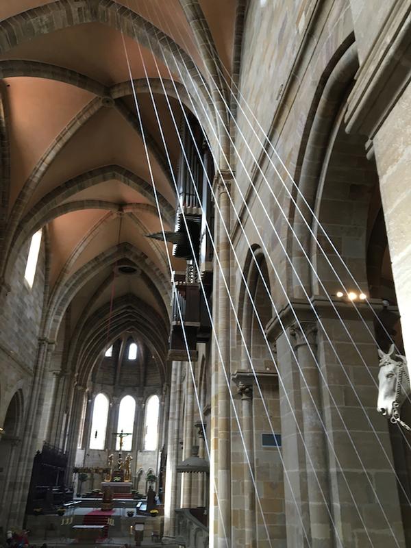 Visualisierung/Zeichnung Fadeninstallation im Hohen Dom zu Bamberg