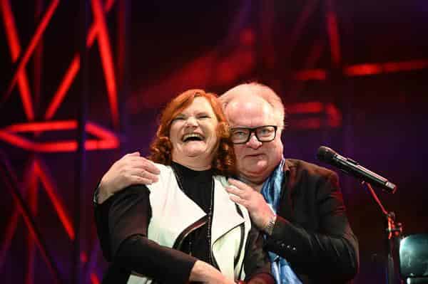 Hier mit Pe Werner in Staffelstein: Heinz Rudolf Kunze.