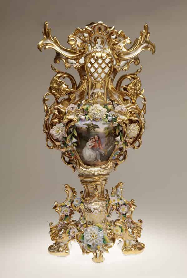 Große Ziervase mit Genremalerei, Schlaggenwald, 1835–1850 