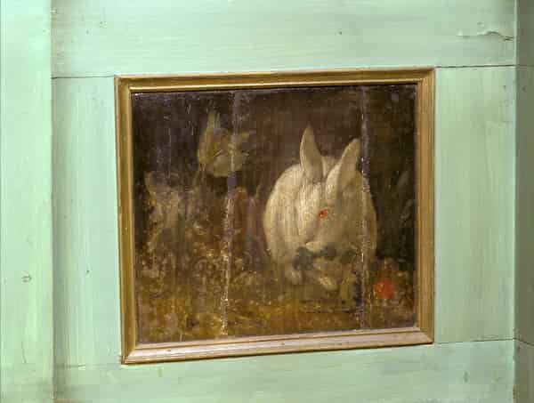 Jacob Samuel Beck (zugeschrieben), Kaninchen, vor 1744, Öl auf Leinwand, Schloss Molsdorf 