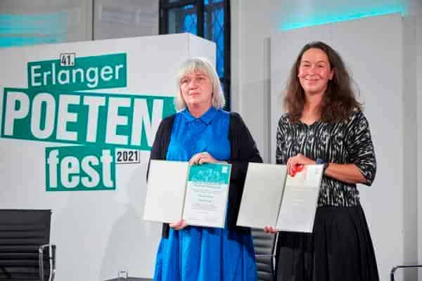 Erlanger Literaturpreis 2021 für Poesie als Übersetzung, Preisträgerinnen Orsolya Kalász und Monika Rinck