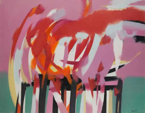 Ernst Weil, Brennend, 1971, Öl auf Leinwand, 114 x 146 cm, Sammlung Gregor Hiltner