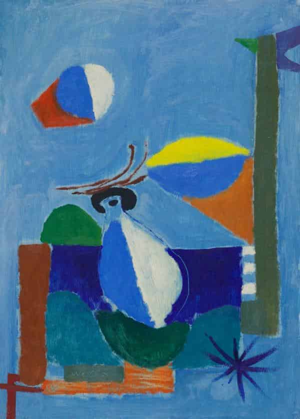 Ernst Weil, Stillleben, 1953, Öl/Papier/Hartfaser, 45 x 63 cm, Courtesy Gregor Hiltner