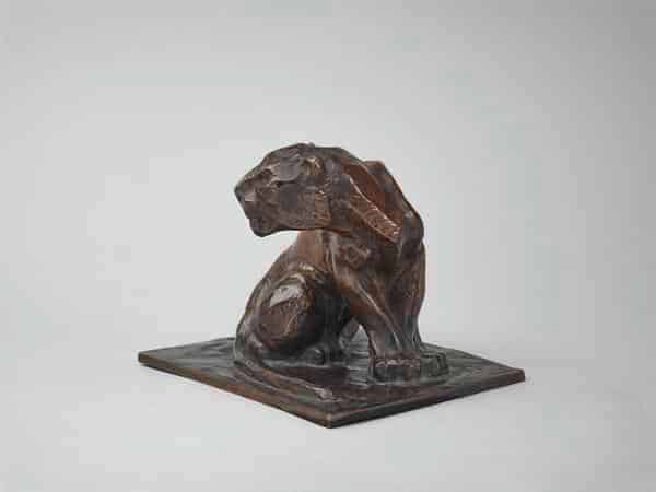Franz Marc: Der Panther, 1908, Bronze (posthumer Guss, wohl 1928), Kulturstiftung Sachsen-Anhalt, Kunstmuseum Moritzburg Halle (Saale)