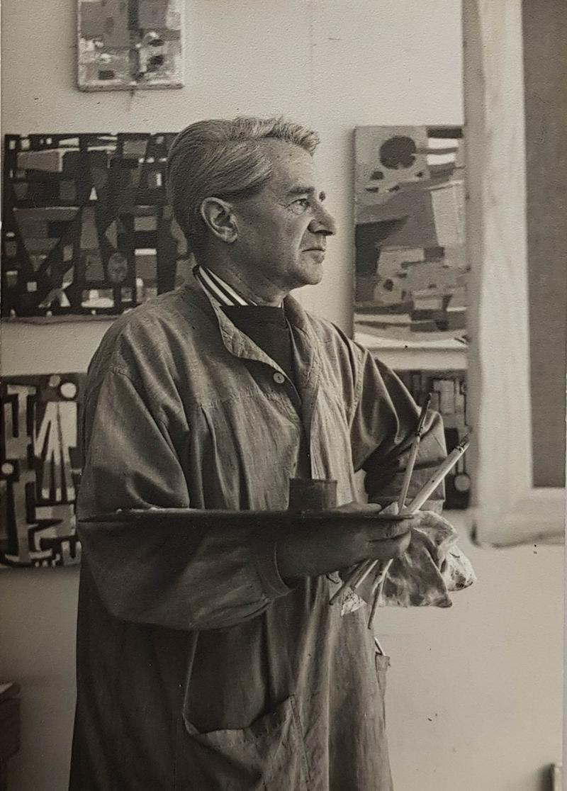 Fritz Griebel an der Staffelei, Fotografie, 1963