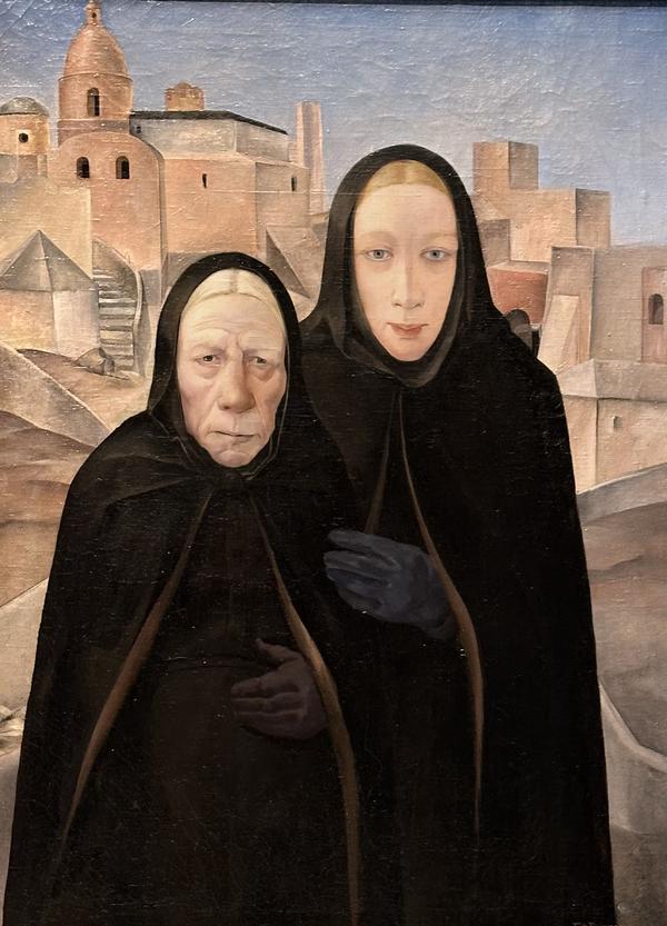 Fritz Burmann: Zwei Frauen in italienischer Landschaft (1924), Öl auf Leinwand
