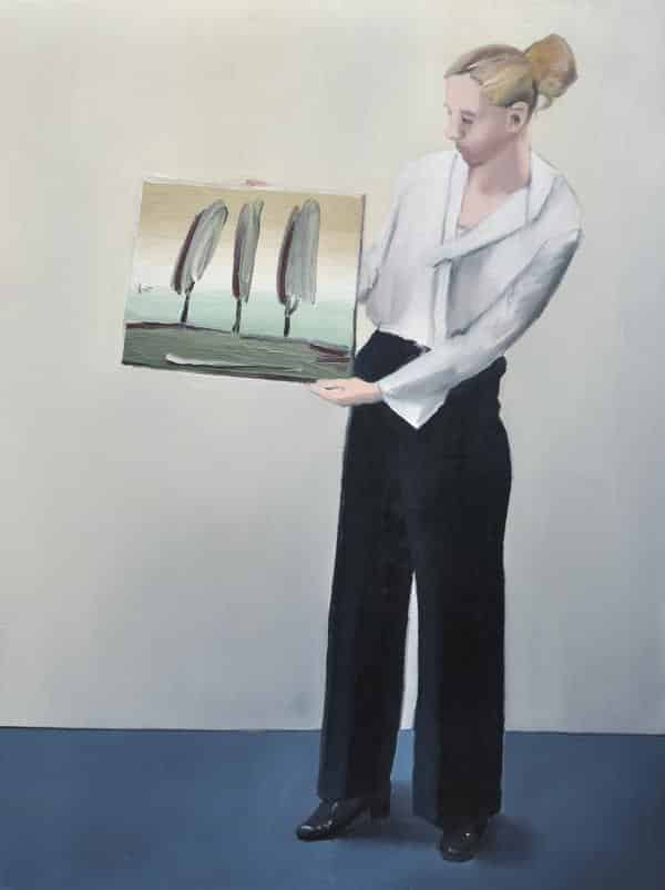 Jochen Pankrath, Die Präsentation I, 2021, Öl auf Leinwand, 120 x 90 cm