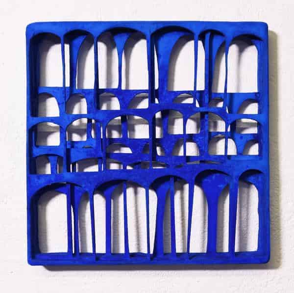 Gerd Kanz, „Blue Gate“, 35 x 35 cm, Öl/Holz, 2023