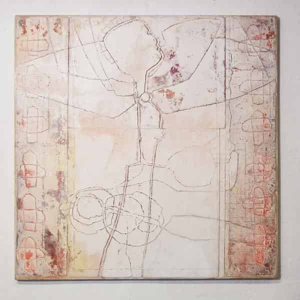 Gerd Kanz, „Engel“, 140 x 140 cm, Öl auf Holz, 2019