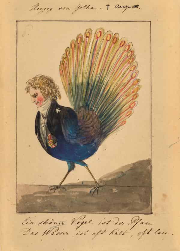 Ernst Welker, Herzog von Gotha als Pfau, 1820